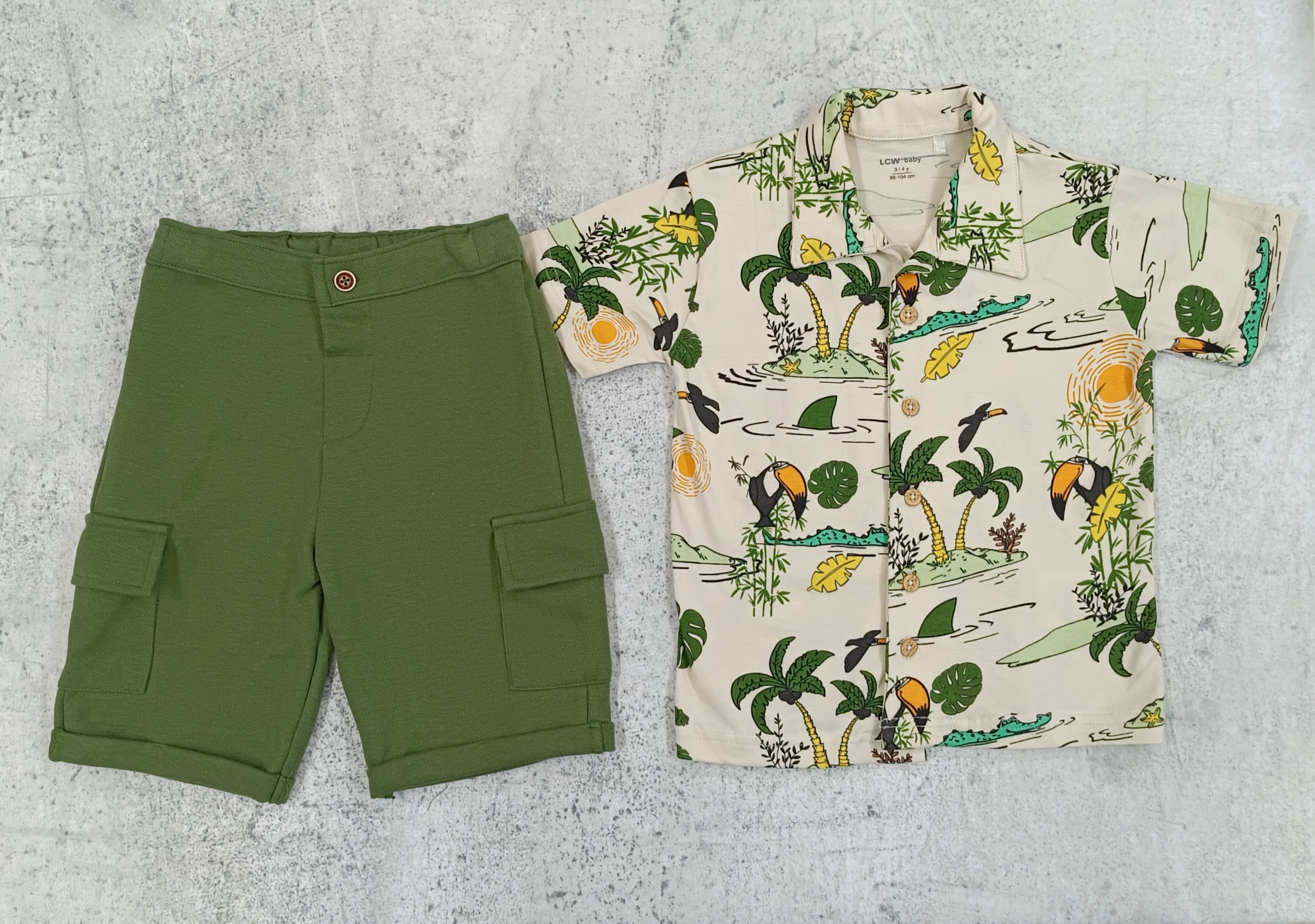 ست پیراهن شلوارک هاوایی برند Lc