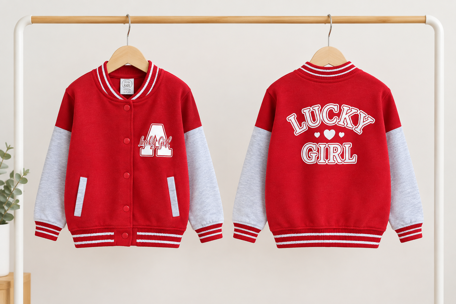 سویشرت بامبر دخترانه وارداتی Lucky girl
